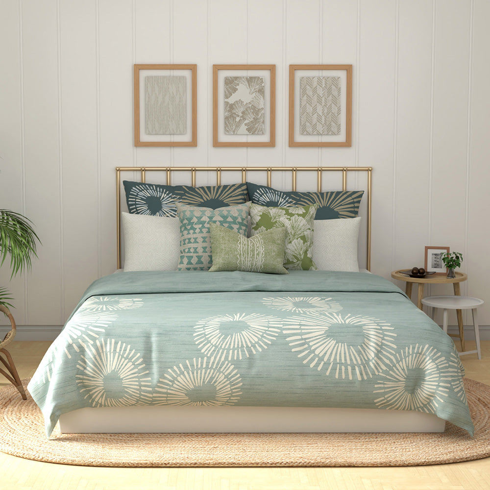 ʻOpihi Duvet Cover On a King Size With Decor Pillows On the Bed