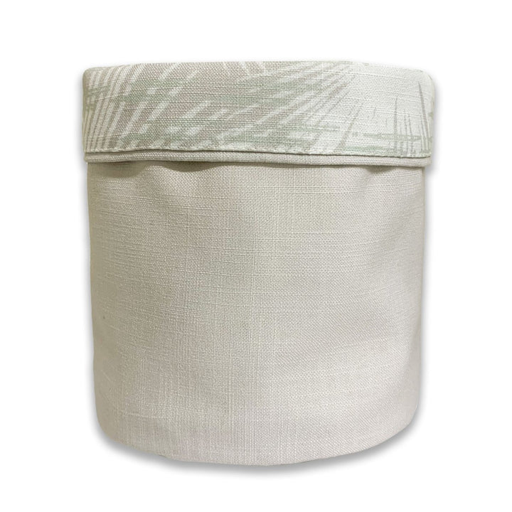 Beige and Ivory Loulu Fabric Planter - Medium - reversible