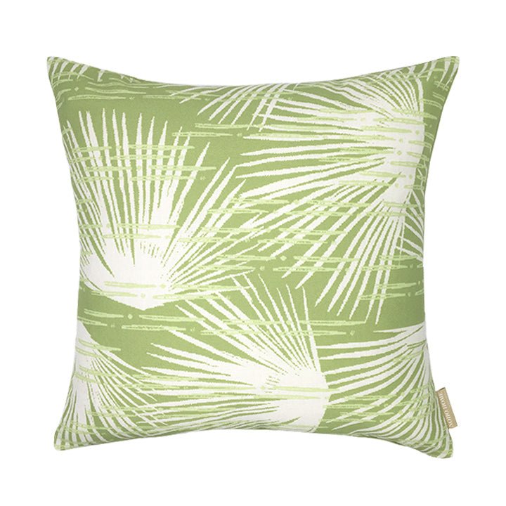 Front VIew of the Celery Loulu Square Pillowcase On a White Background