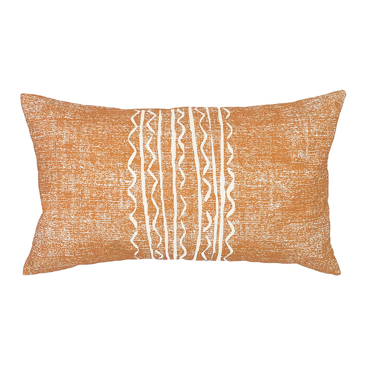 Front Side of the Batik Hawaiian Print Lumbar Décor Pillow