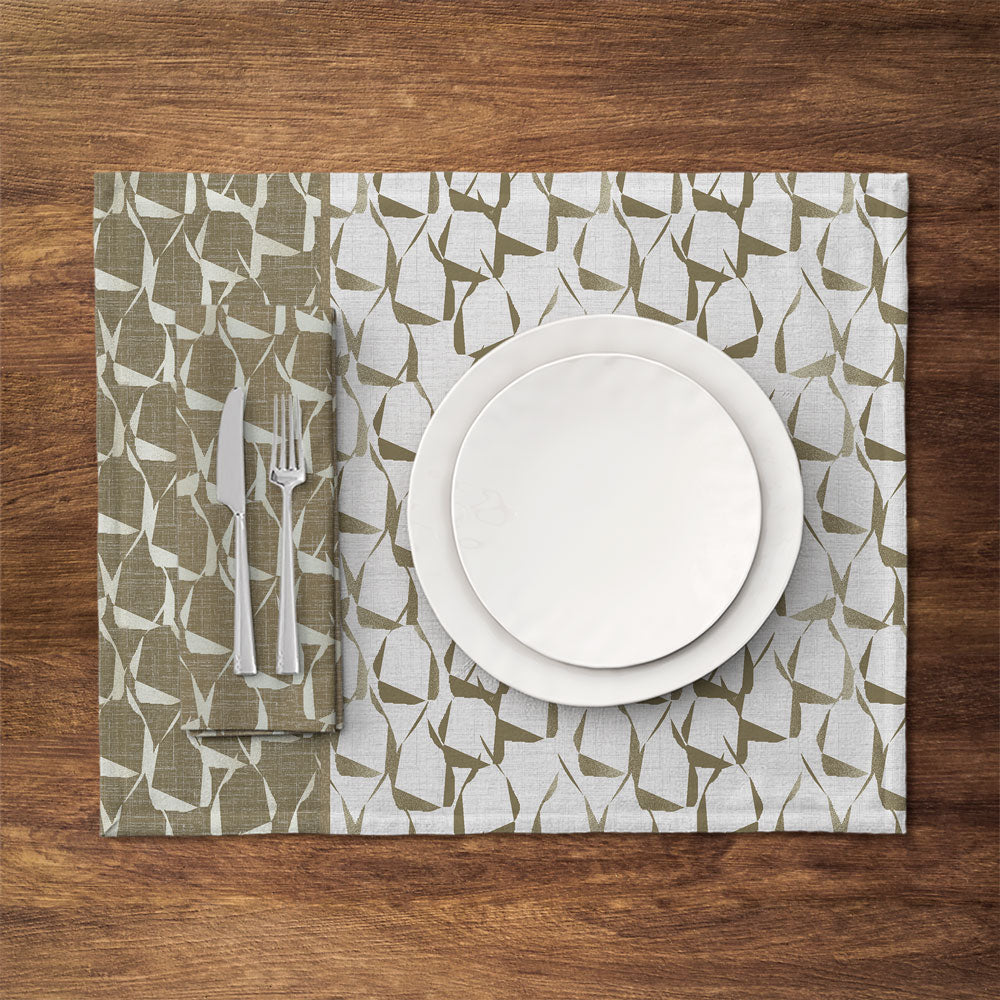 Premium ʻEke Dining Placemat Set Under a Bowl With a Semi-Formal Place Setting of Fork and Knife