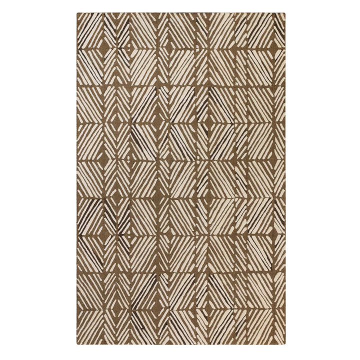 Tan and Brown ʻAkahi Area Rug Full View On a White Background