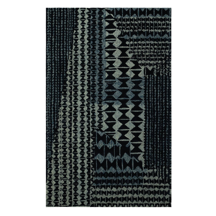 Kāpili Area Rug in Charcoal Full Fontal View On a White Background