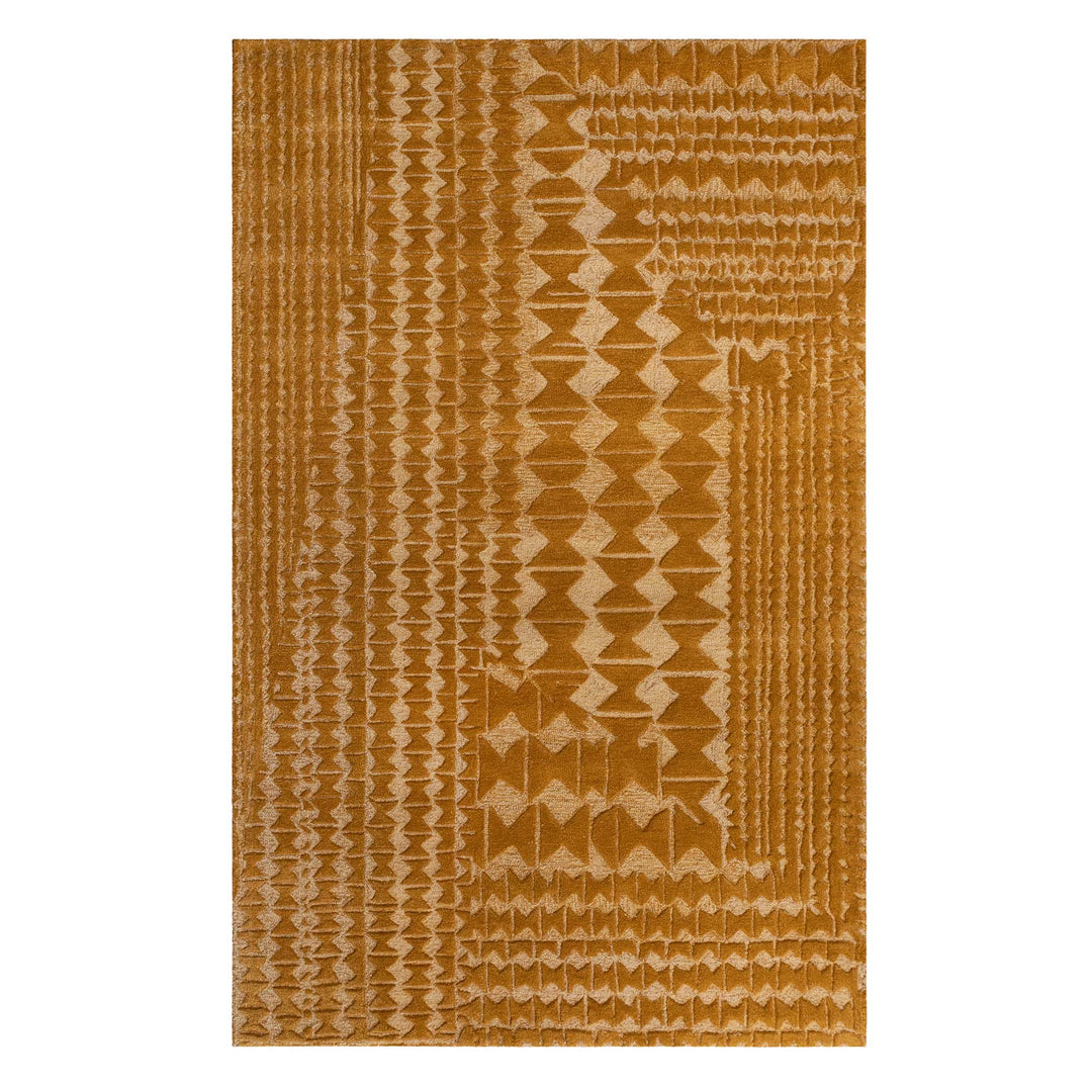 Kāpili Area Rug in Bronze and Tan Full Fontal View On a White Background