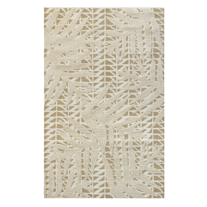 Taupe Hawaiian Lauaʻe Area Rug Full Frontal View On a White Background