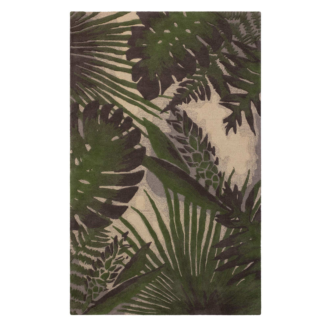 Tropical Island Area Rug Multicolor Hawaiian Design Full View On a White Background