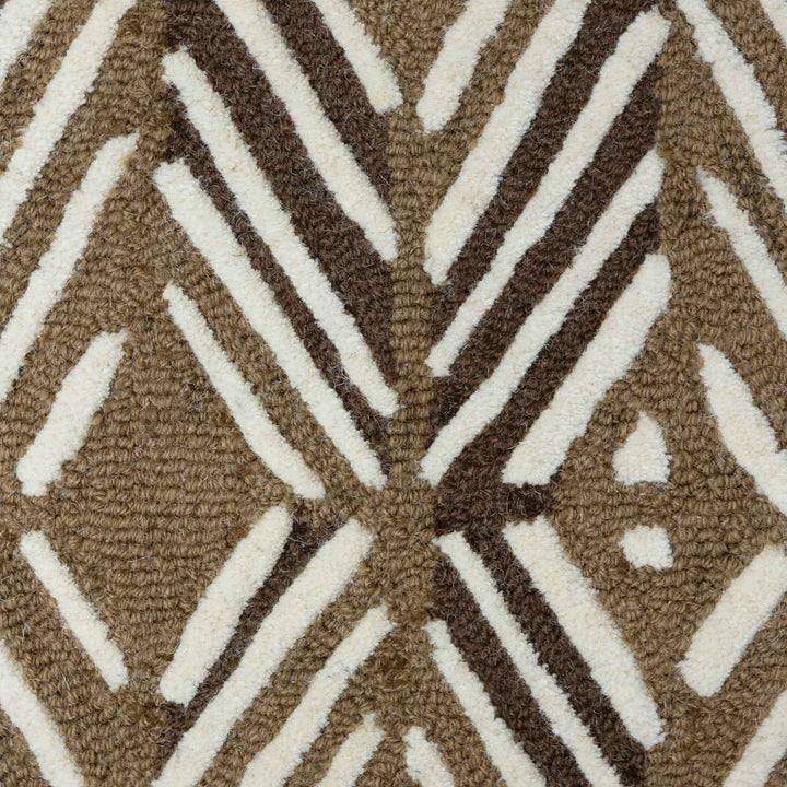 Close Up of the ʻAkahi Coastal Area Rug Tan and Brown Hawaiian Deisgn