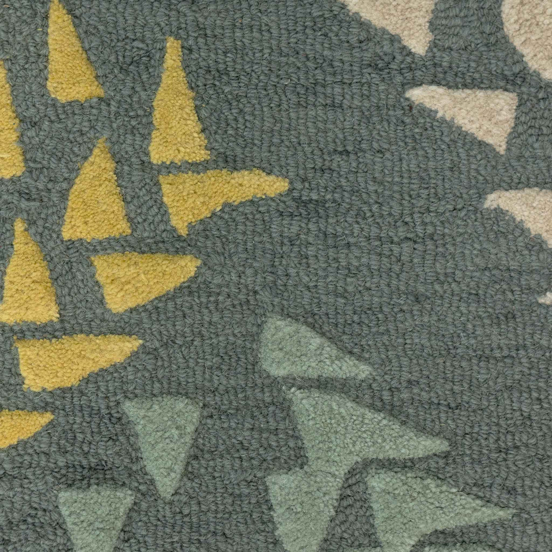 Close Up View of the Kapa Area Rug Hawaiian Kapa Design