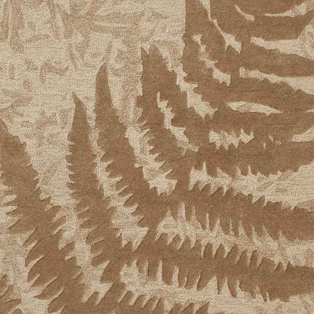 Close Up of the Beige Color Palapalai Area Rug Hawaiian Print