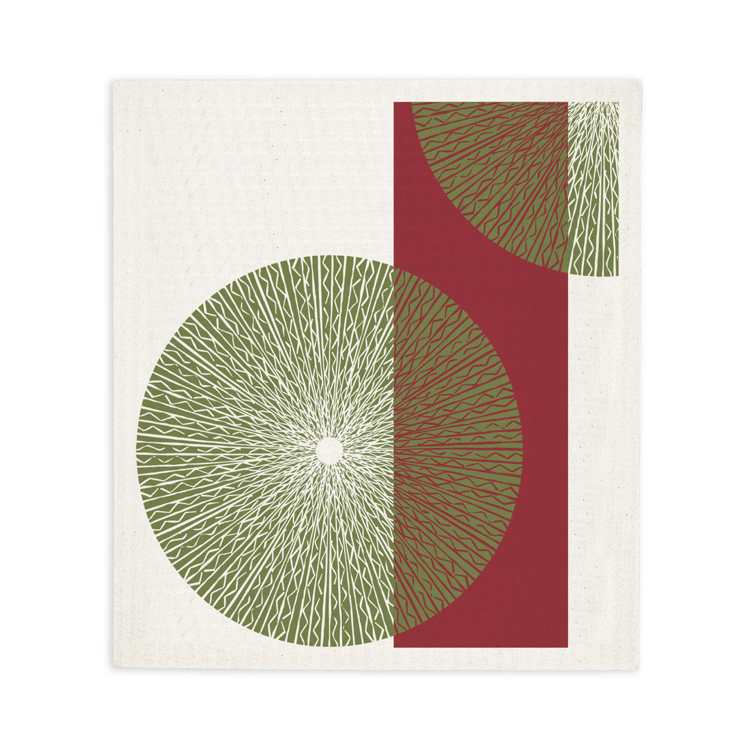 Reusable Cloths - Set of 3 - Niho Medallion - Red/Green