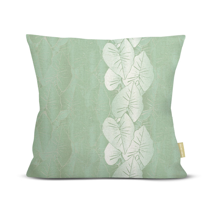 front view Hānai premium square pillow on white background