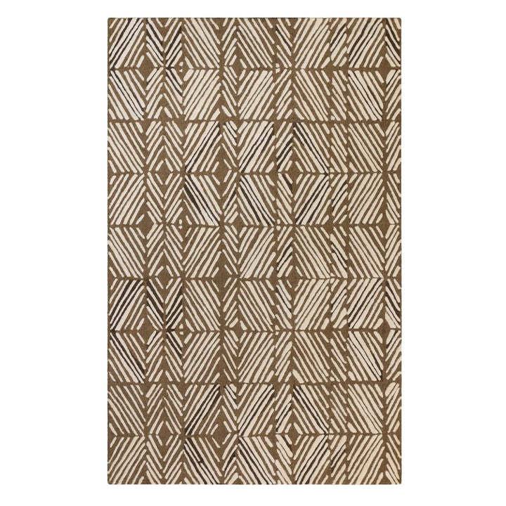 Tan and Brown ʻAkahi Area Rug Full View On a White Background