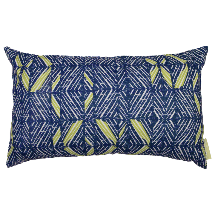 Moss & Navy 'Akahi Lumbar Pillowcase against a white backdrop