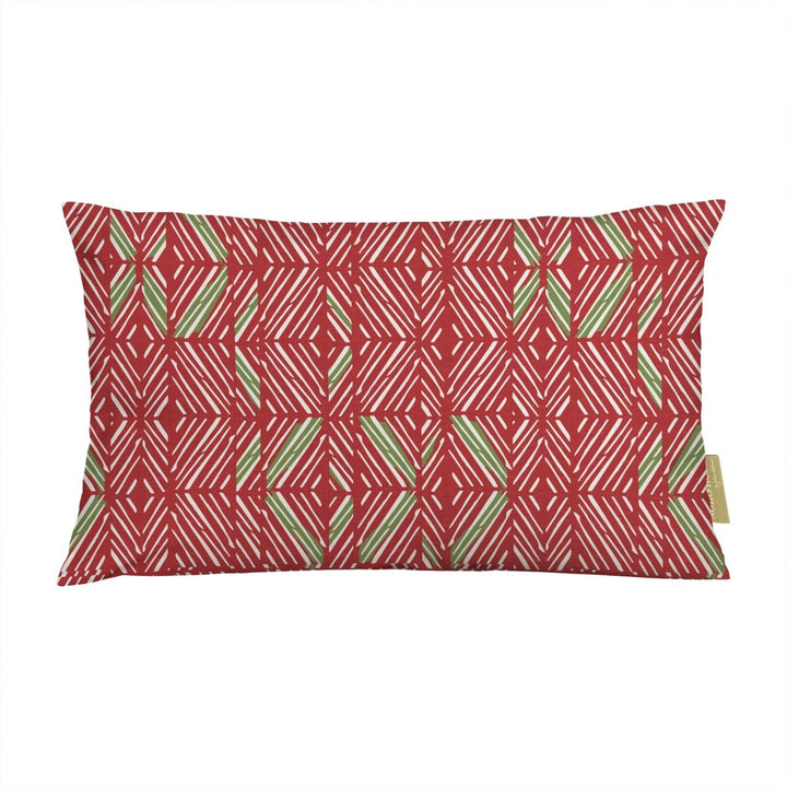 Red & Green 'Akahi Lumber Pillowcase against a white backdrop