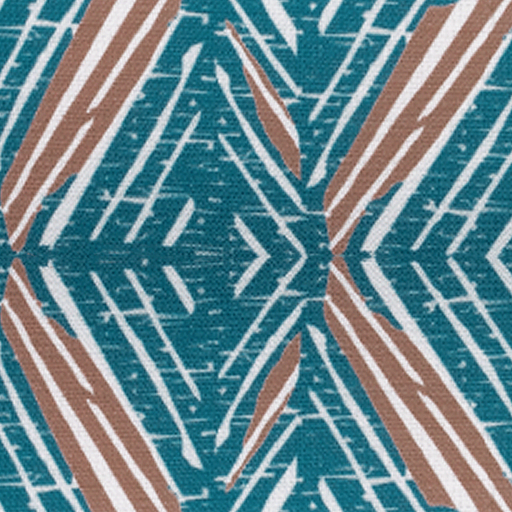 Close-up of Cocoa & Aqua print