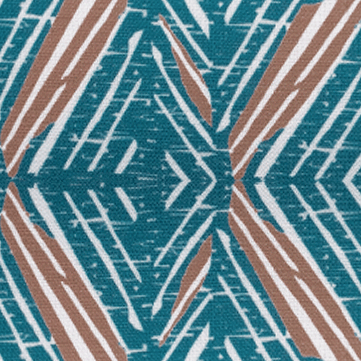 Close-up of Cocoa & Aqua print