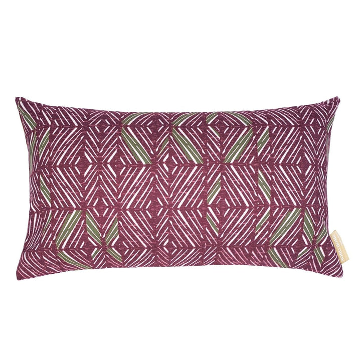 Pine & Cranberry ʻAkahi  Lumbar Pillowcase against a white backdrop