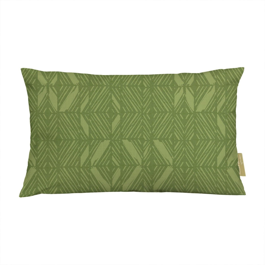 Green 'Akahi Lumbar Pillowcase against a white backdrop