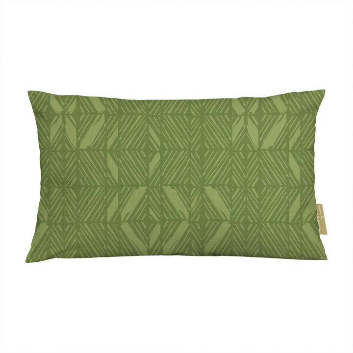 Green 'Akahi Lumbar Pillowcase against a white backdrop