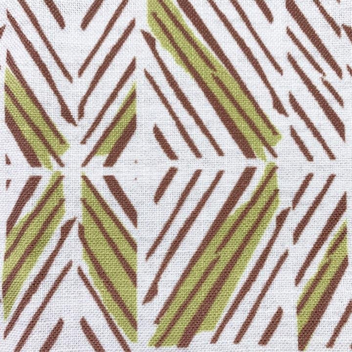 Close Up Of the Chartreuse & Cocoa & Ivory ʻAkahi Square Pillowcase Hawaiian Print