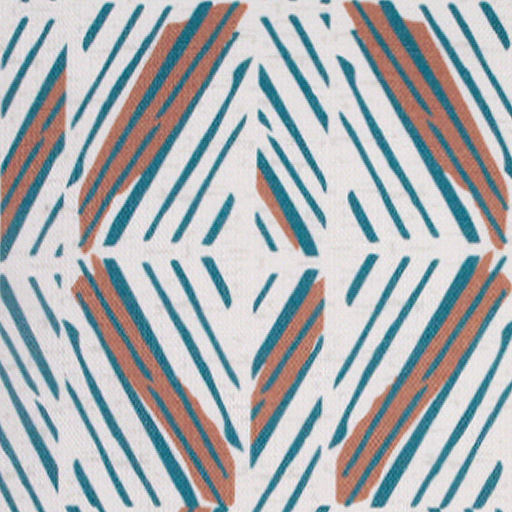 Close Up of the Aqua & Cocoa & Ivory ʻAkahi Square Pillowcase Hawaiian Print