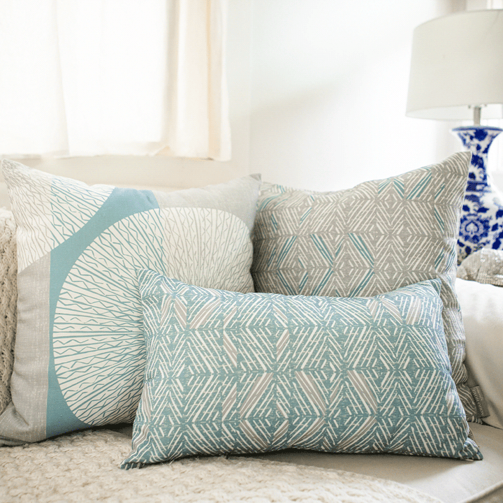 Snow & Frost  ʻAkahi Square Pillow and Lumbar Set On a Couch
