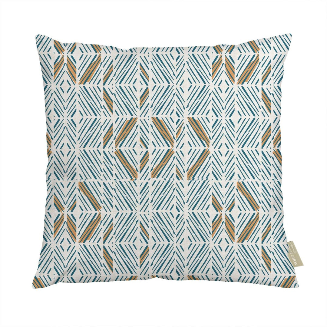 ʻAkahi Square Pillowcase Shown In Ocean Color Front Side Print On a White Background