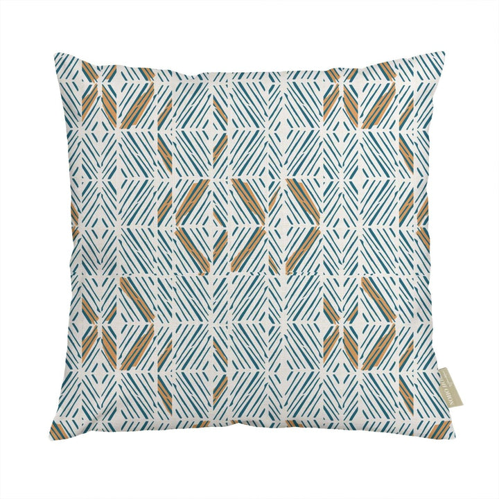 ʻAkahi Square Pillowcase Shown In Ocean Color Front Side Print On a White Background