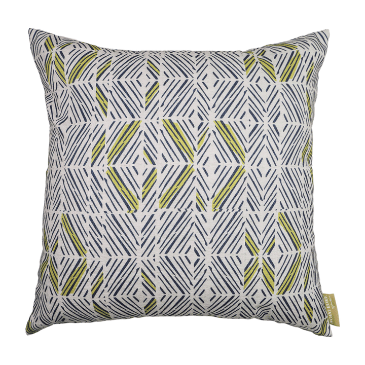 Moss & Navy & Ivory ʻAkahi Square Pillowcase Front View On a White Background