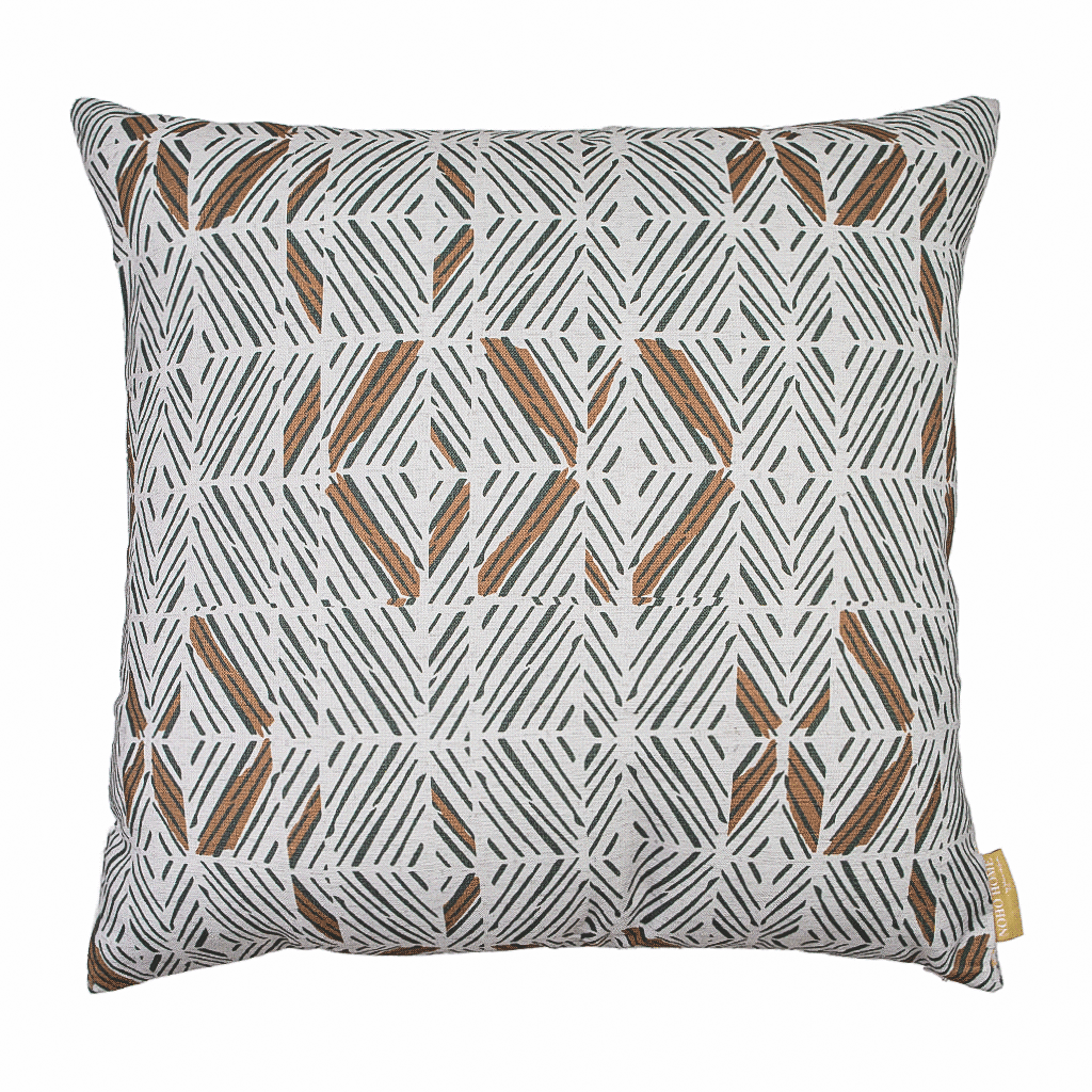 Bark Stone and Ivory ʻAkahi Square Pillowcase Front View On a White Background