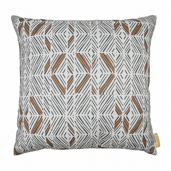 Bark Stone and Ivory ʻAkahi Square Pillowcase Front View On a White Background