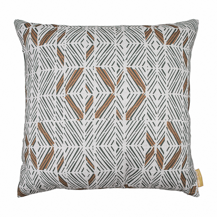 Bark Stone and Ivory ʻAkahi Square Pillowcase Front View On a White Background
