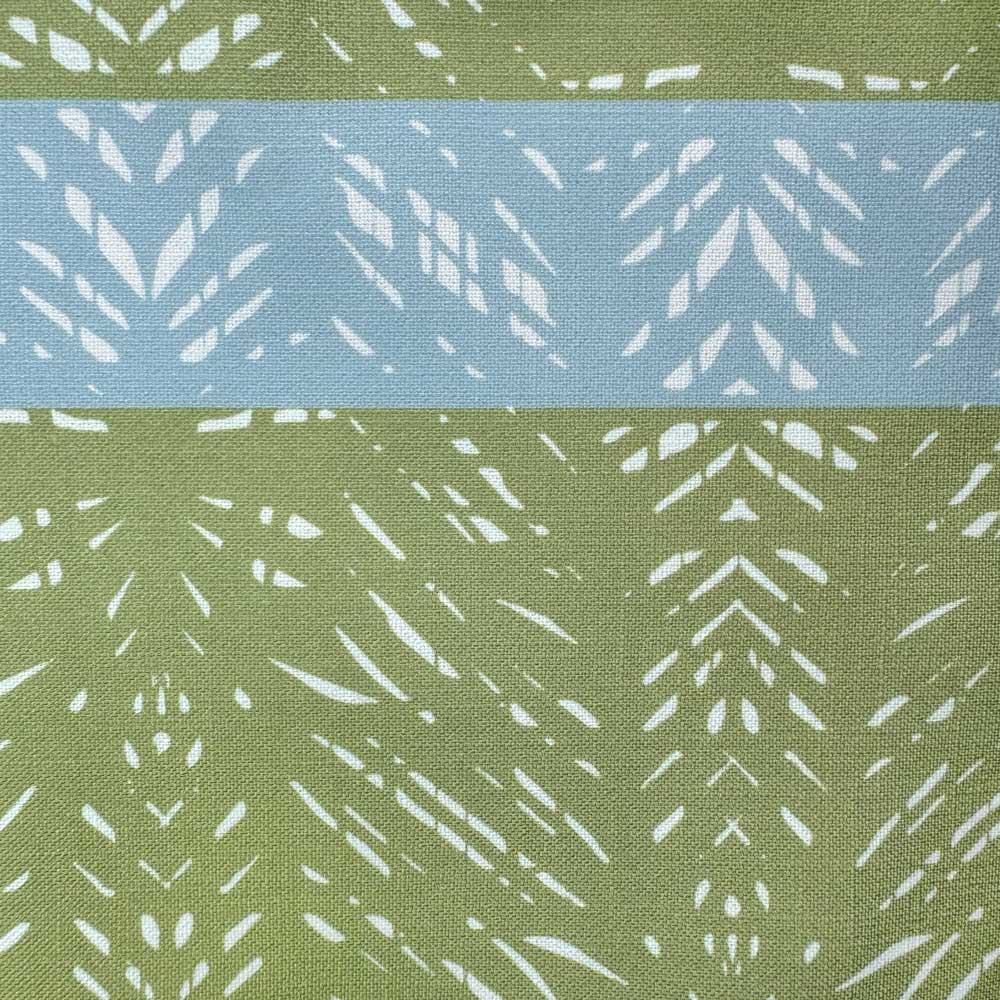 Close up of Batik Lumbar pillow in Aloe Aquamarine