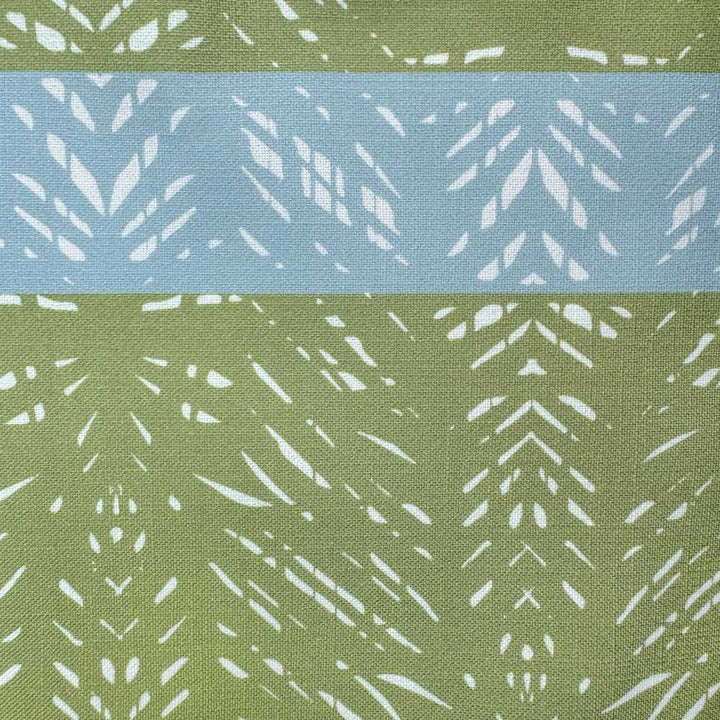 Close up of Batik Lumbar pillow in Aloe Aquamarine