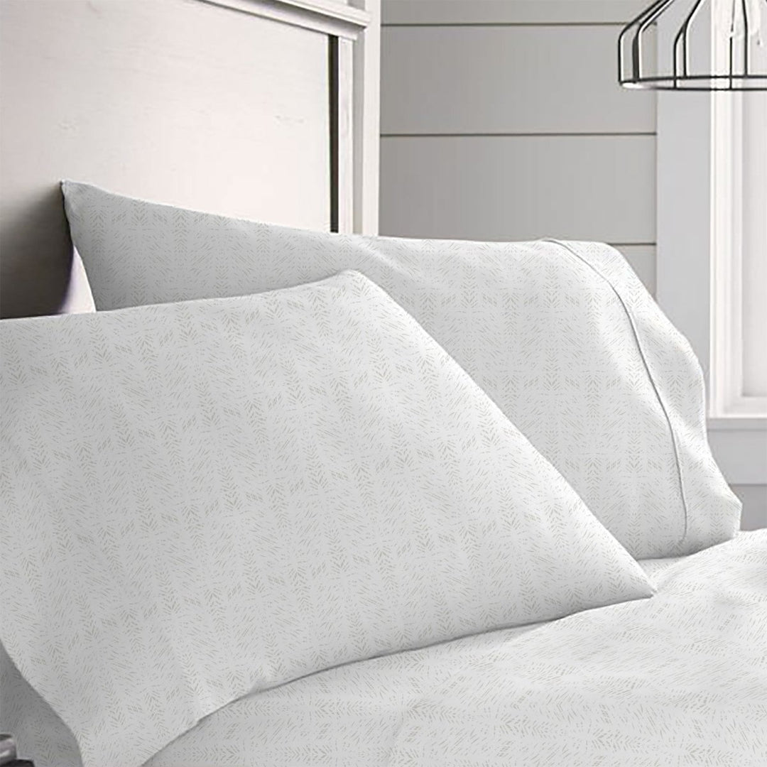 White Batik Pillowcase Set with kapa-inspired Hawaiian dye print by NOHO HOME