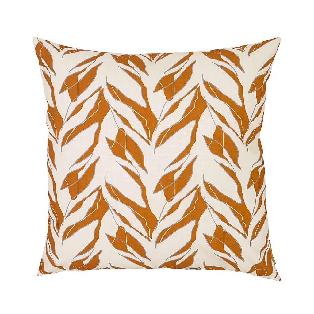 Front Side Tangerine Kī Square Pillowcase Hawaiian Print
