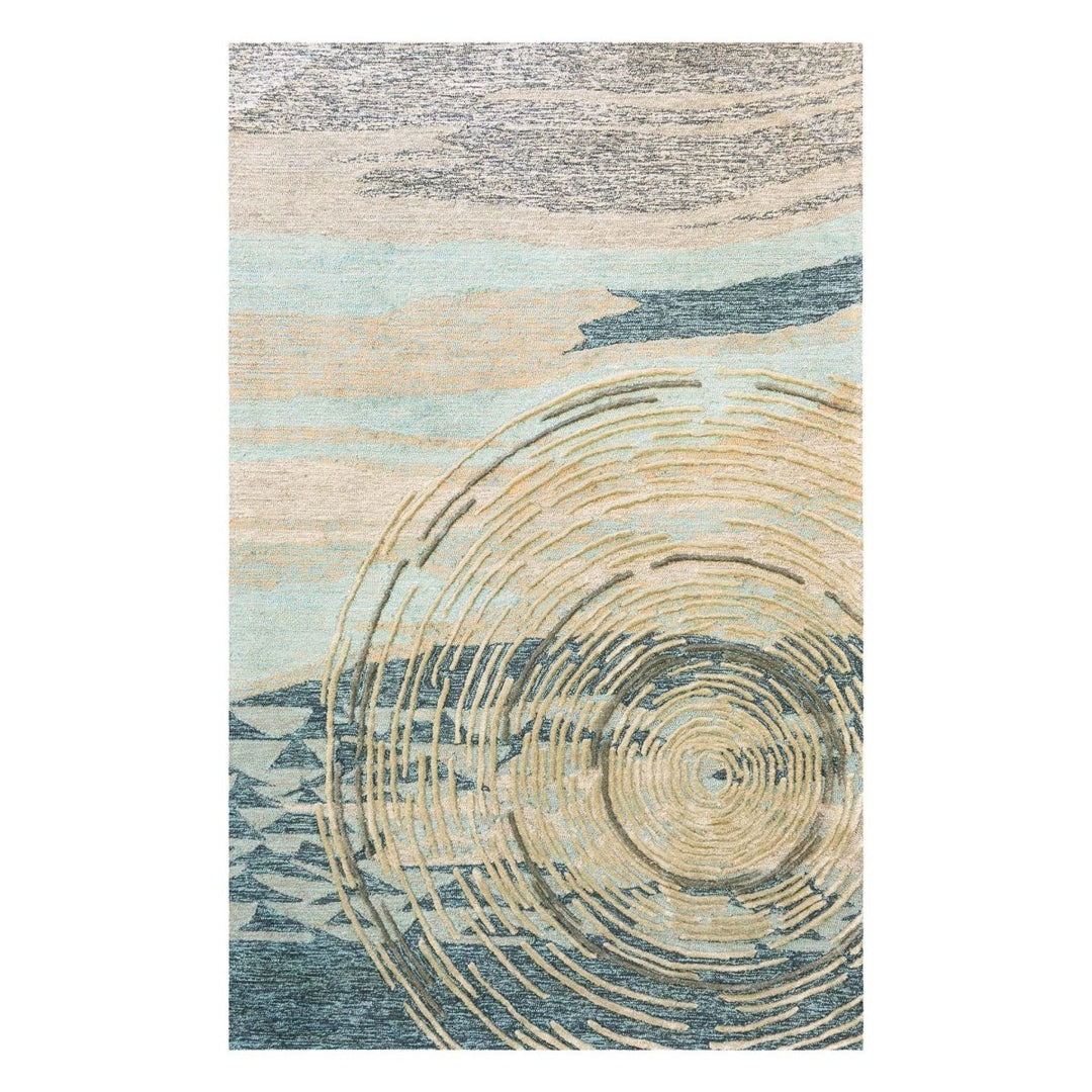 Kilo Hoku Outdoor Blue and Cream Textured Navigational Hawaiian Print Full Frontal View On a White Background