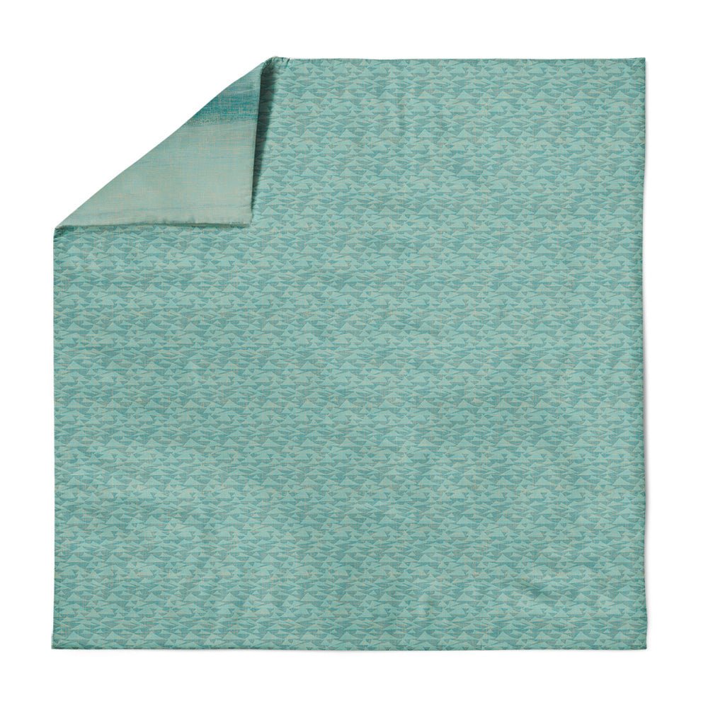Back of duvet cover of navigation-inspired teal Kilo Hoku Duvet 