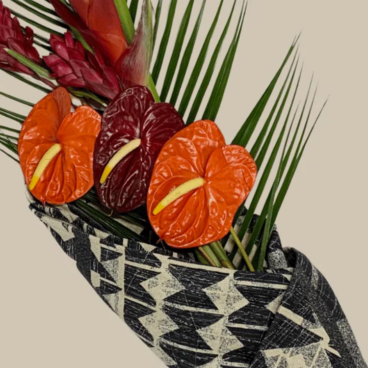 Kīpola Hawaiian Print Created for the Iolani Palace Collaboration Wrapped with Birds of Paradise