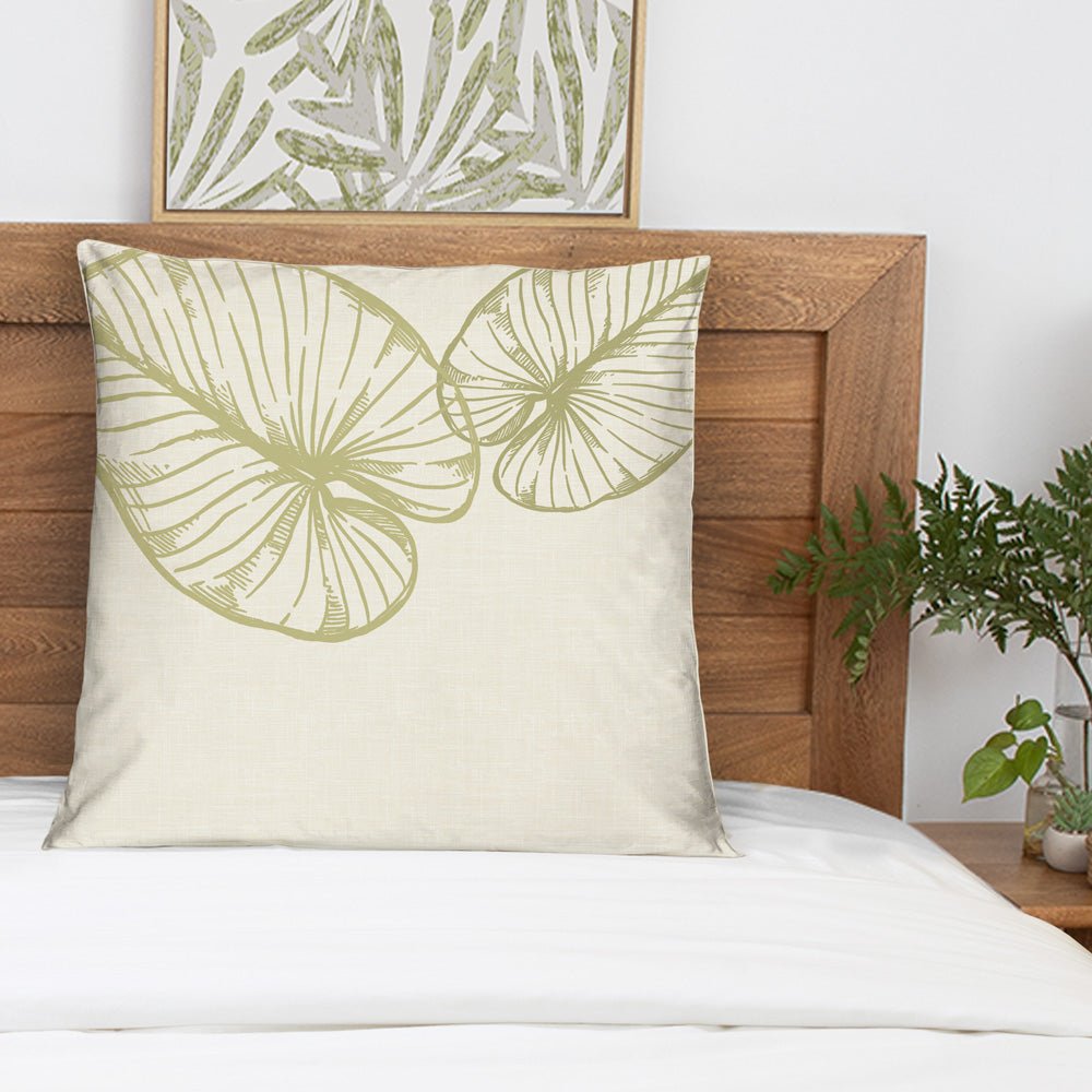 Lau Kalo Euro Sham Front Side propped on bed