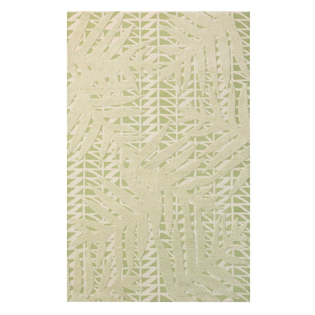 Lauaʻe Area Rug in Green Full Frontal View On a White Background