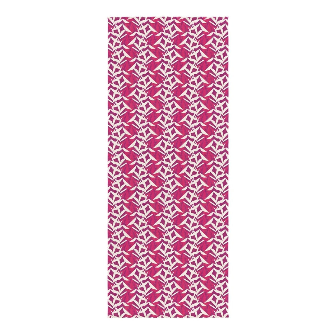 Travel Wrap with pink and white geometric pattern on a white background
