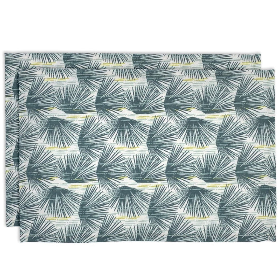 Blue and Ivory Loulu Dining Placemat Set On a White Background