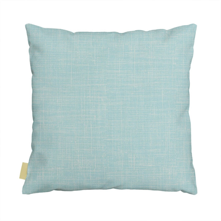 Backside of Maui Strong Square Pillowcase Light Blue Teal Color On a White Background
