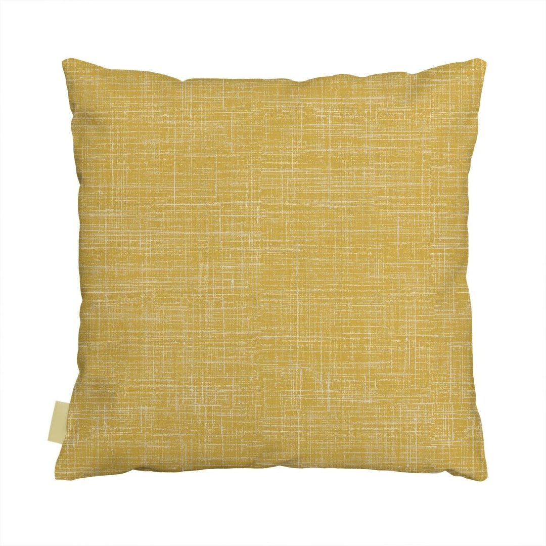 Backside of Maui Strong Square Pillowcase Yellow Color On a White Background
