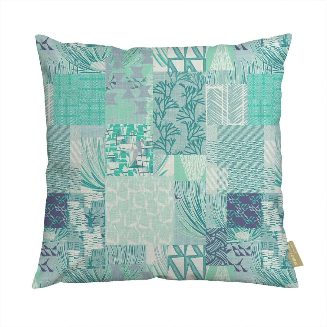 Maui Strong Square Pillowcase Teal Color Front Side On a White Background