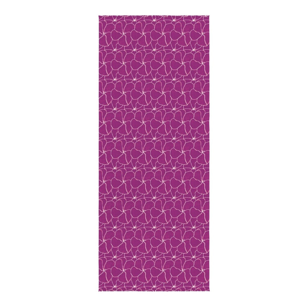 Purple patterned travel wrap on a white background