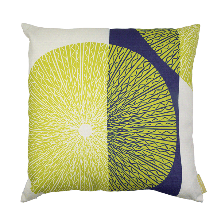 Moss & Navy Niho Medallion Square Pillow against a white background