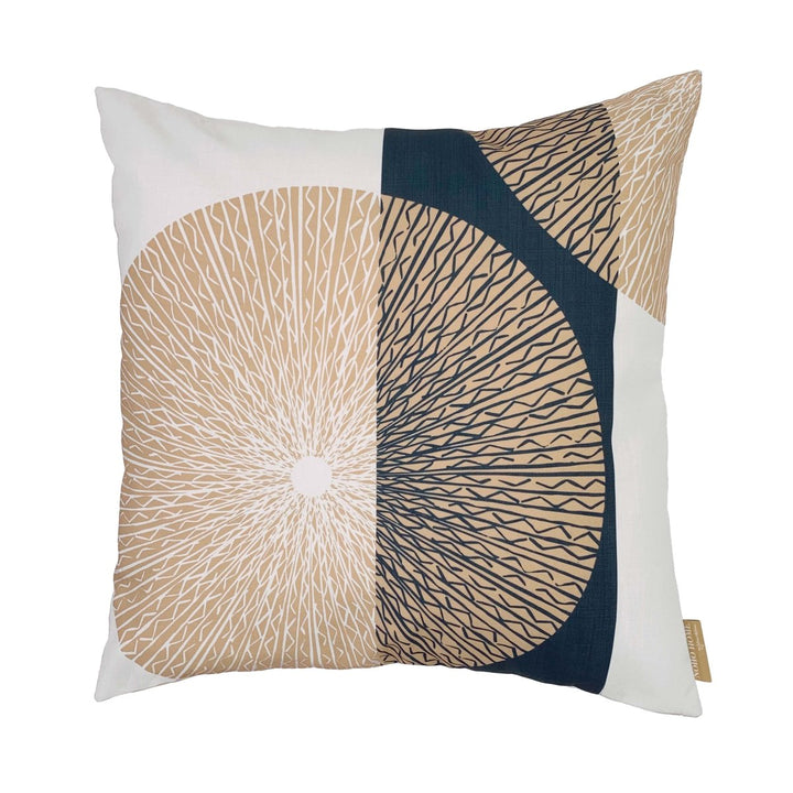 Sand & Midnight Niho Medallion Pillow against white backgound