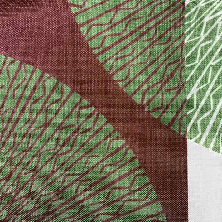 Close-up of Pine & Cranberry Niho Medallion Square Pillow